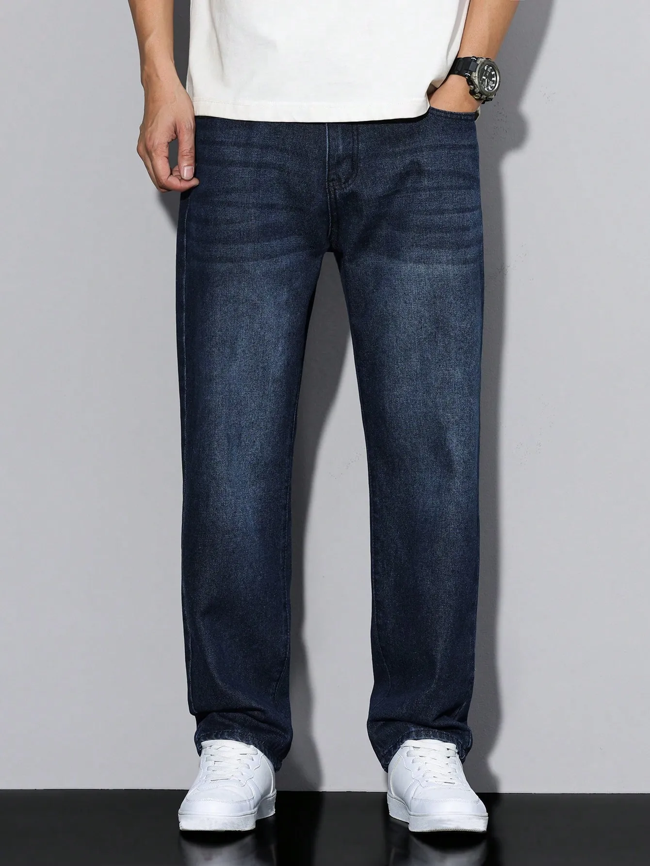 Raw Indigo Straight Fit Jeans