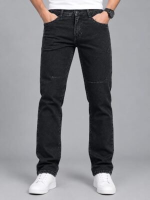 Off-Black Straight Fit Jeans